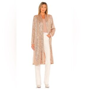 Steve Madden By BB Dakota Womens Gold Sequin Long Sleeve Open Front Jacket M